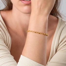 TJC Infinity Bracelet for Women Infinity Knot Bracelet, Infinity Link Chain Bracelet in 925 Sterling Silver/Rose Gold/Yellow Gold - 6.5, 7, 7.5, 8 Inches | with Gift Box