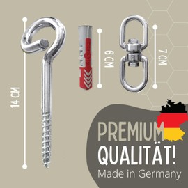 RIIJK Ceiling Hook and Oscillating Springs for a Hanging Chair, Punch Bag or Love Swing Inclusive Dowels and rotating swivels