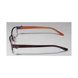 Thalia Corazonada Womens/Ladies Rx-able Must Have Designer Half-rim Rhinestones Eyeglasses/Eyewear (51-16-130, Purple / Amber)