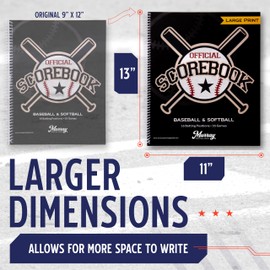 Murray Sporting Goods Baseball/Softball Scorebook - Large Print Book - Spiral Bound - 35 Games