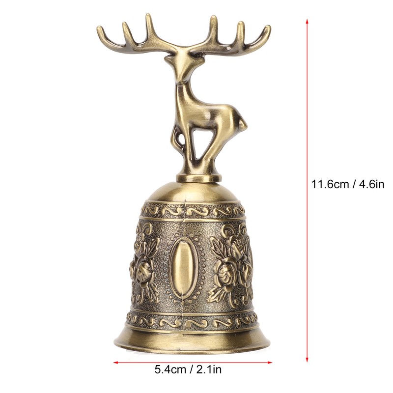 Deer Shape Hand Bell Vintage Plating Process Rustproof Polished Finish