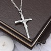 ELEGANZIA Sterling Silver Crucifix Necklace Women Cross Necklace for Men