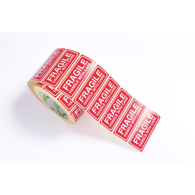 OliveBird Fragile Stickers 90 x 35 mm Large Labels White