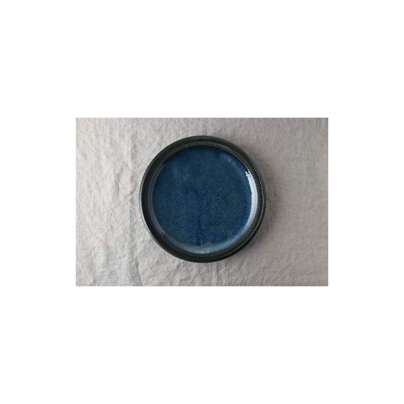 Yamani 62190515 Platter, Blue, 24.5, Cutted Pattern