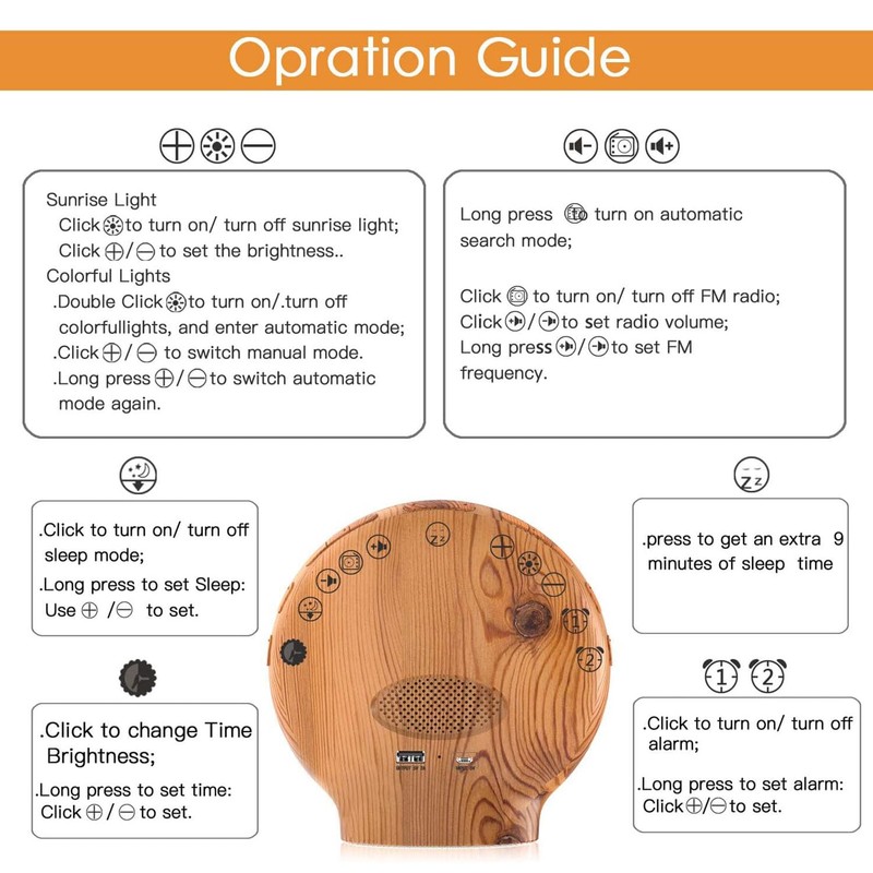 Alarm Clock, Light, Wake Up Light, Sunrise & Sunset Reproduction,