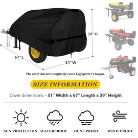 SELUGOVE Upgraded Log Splitter Cover Waterproof Outdoor All Weather - Thicker and Tear Proof Wood Splitter Cover Against Dust Rain Uv - Compatible with 15-40-ton Log Splitters