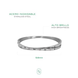 CLEPSIDRA® Pulseras mujer Tiempo de acero inoxidable. Brazalete ajustable uso diario. Regalos para mujer, pulseras para mamá, novia o amiga. Joyeria para toda ocasion. Accesorios para mujer a la moda. Jewelry Gift