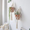 Boho Macrame Plant Hangers - Handmade Hemp Rope Hanging Baskets