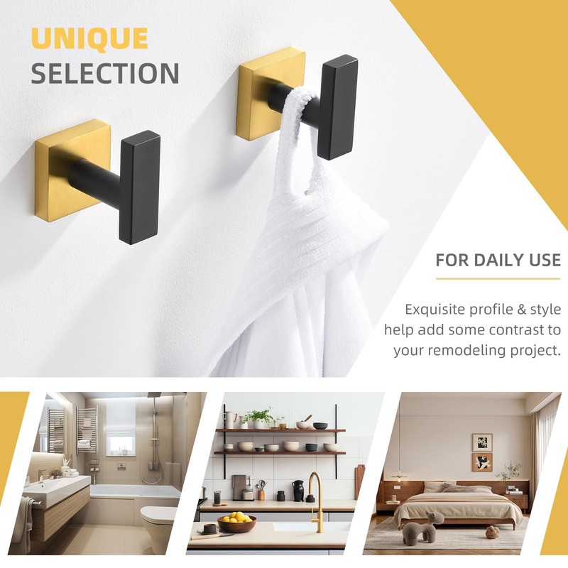 Angle Simple Bathroom Towel Hook 2 Pack, SUS 304 Stainless