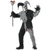 California Costumes Men's Adult- Black Evil Jester Costume, Black/White, Small