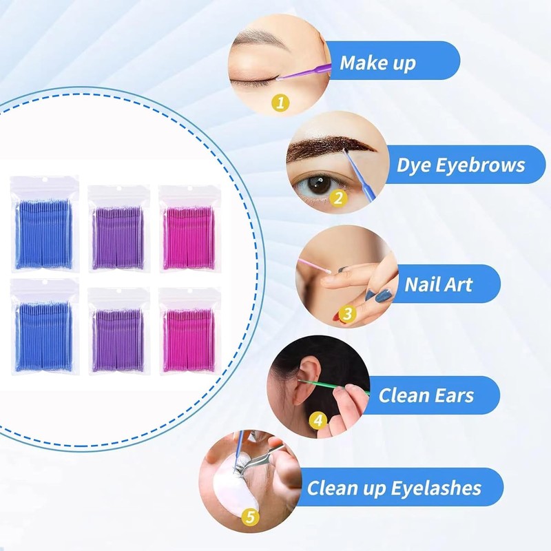 Desechables El Cepillo de Extensión de Pestañas para Maquillaje Limpieza
