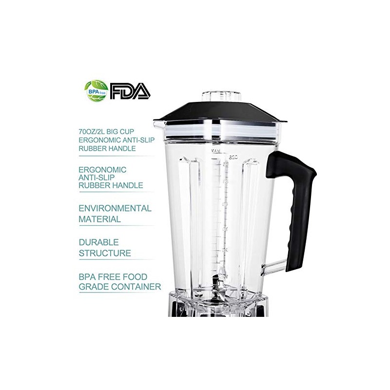 2 Liter/ 70 Ounce BPA Free Container for Blender, Large