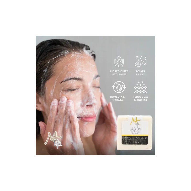 Kit Facial De Arroz, Serum, Crema, Jabón, Aclara. Mc Life
