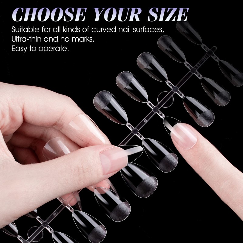 gelike ec Nail Tips Gel for Home: Short Almond 240pcs