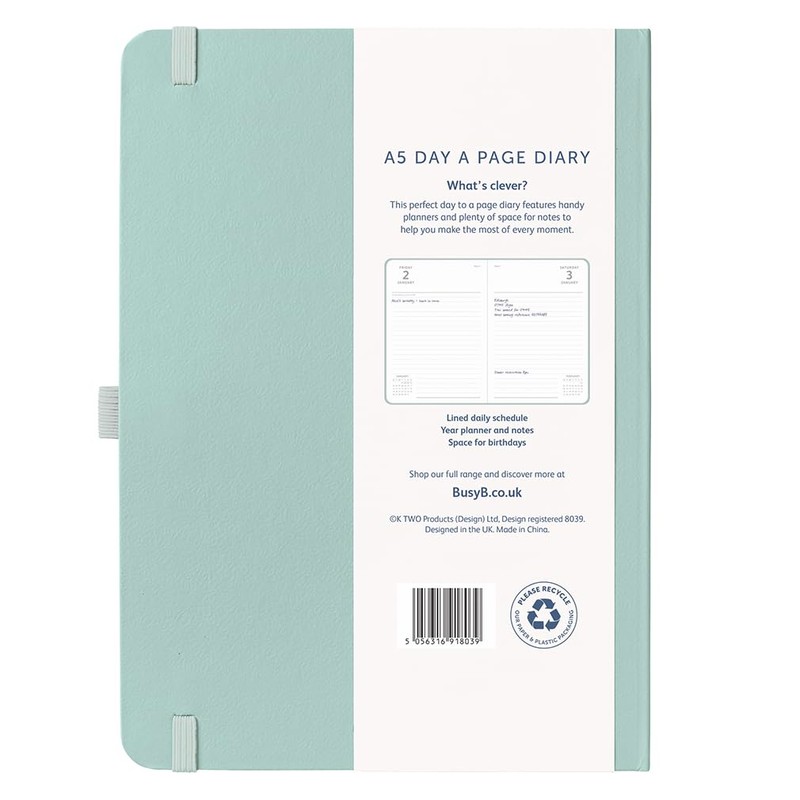 Busy B 2026 A5 Diary Day-A-Page Planner for Students, Professionals