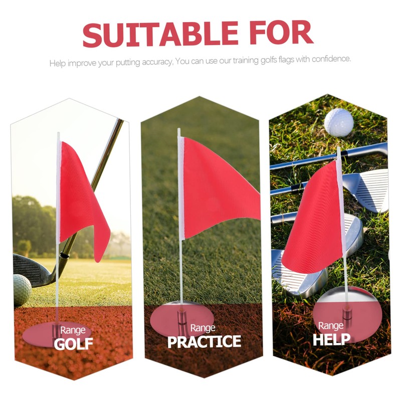 Gatuida 1 Set Golf Practice Flag Golf Hole Cup Tray