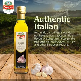 Garlic Extra Virgin Olive Oil for Dipping and Tasting 8.5 Fl Oz (250 ml)