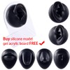 Black Soft Silicone Human Ear Mouth Eye Tongue Navel Model