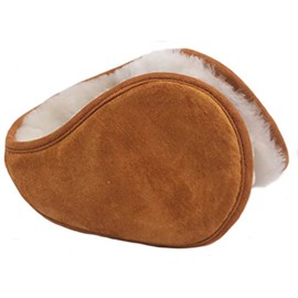 Lambland Sheepskin and Suede Ear Warmers Sprung Earmuffs (Light Brown)