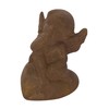 DARO DEKO Stone Figurine Angel on Heart Rust Brown
