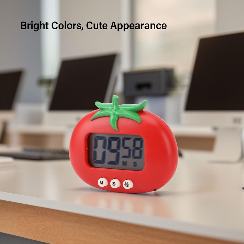 Tomato Kitchen Timer, Digital Timer for Cooking, Egg Timer, Classroom
