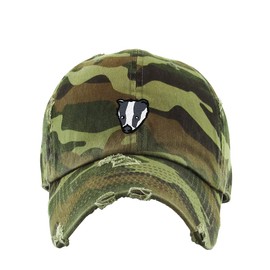 American Badger Vintage Baseball Cap Embroidered Cotton Adjustable Distressed Dad Hat Camo