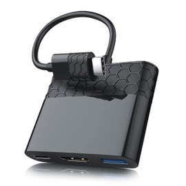 CSL - USB Type C to HDMI/USB 3.2 Gen1 / Type C Adapter | UHD (4k) 3840 x 2160 | 3D | Hot Plug | Compatible with Apple MacBook 12 Inch | Not Windows Capable