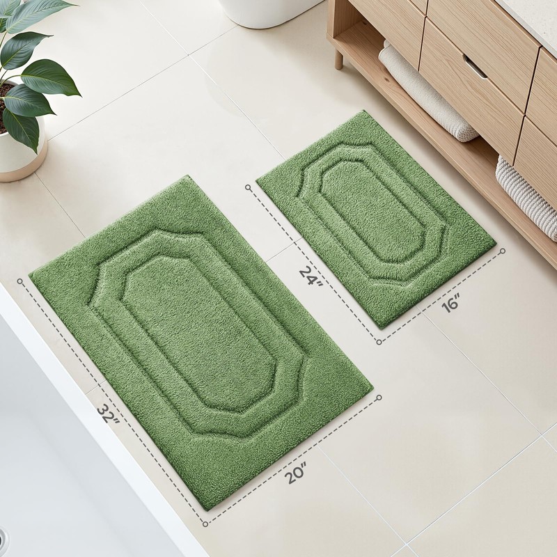 HOMEIDEAS Bathroom Rugs Sets 2 Piece, Extra Soft and Absorbent