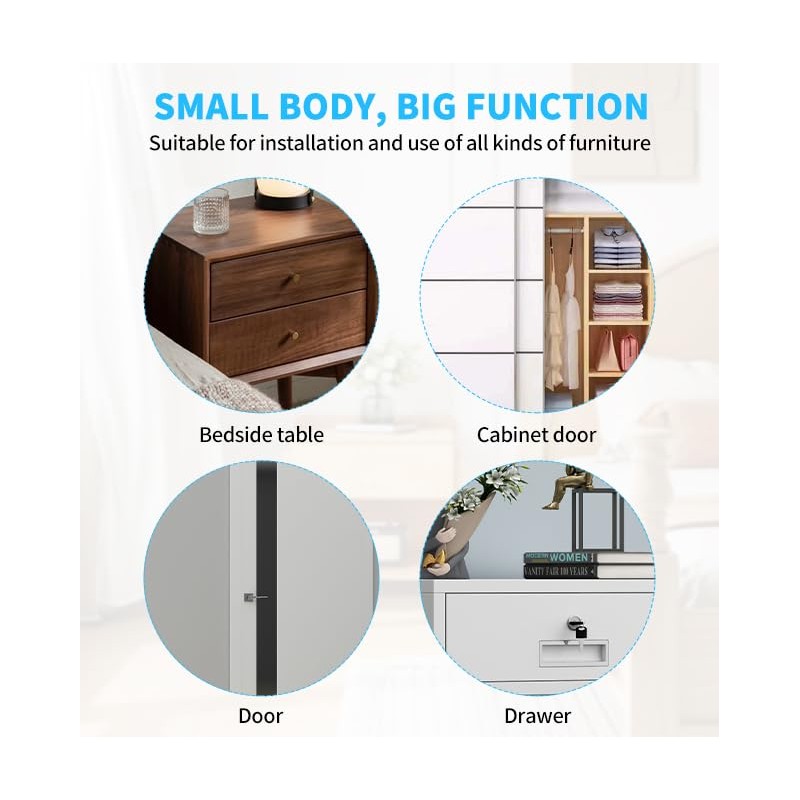 Pack of 2 Security Hasp, Cabinet Lock with Key, 3