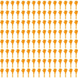 ZCYSRLQIN 120 Pcs Orange Hand Clappers 7.5 Inch Clappers Noisemakers Noise Makers Party Favors Plastic Party Clapper for Sporting Events Cheers Ball Dance Basketball Football Noisemakers（Orange）