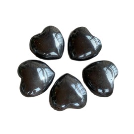 Hematite Gemstone Hearts, Polished Hematite Puffy Hearts, Hematite Crystal Palm Stone, Hematite Healing Crystal Hearts (1 Heart)