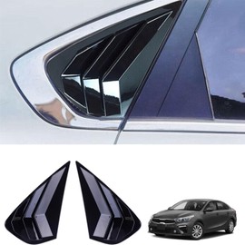 Xhfarce for Kia Forte 2019-2024 Sport Style Rear Side Window Louvers Air Vent Shades Panel Cover Car Exterior Decoration Accessories 2PCS for Kia Forte 2019 2020 2021 2022 2023 2024（Bright Black）