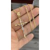 Isas Jewelry Crucifix Pendant 14K Necklace 24" Two Tone Chain