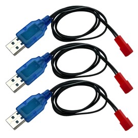 Nuofany 3pcs Drone Battery JST Connector USB Charger for RC Drone Quadcopter Battery