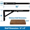 LEOPO 14 inch Folding Shelf Brackets, Heavy Duty Wall Mounted