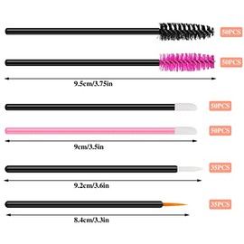 Juego de 270 aplicadores de maquillaje desechables, 70 cepillos desechables para delineador de ojos, 100 varitas de rímel y 100 aplicadores de lápiz labial