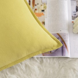 Mandioo Pack of 2 Neutral cotton Cushion Covers 30x50 cm 12x20 inch Solid Decorative Couch Throw Pillowcase Boho Farmhouse Home Decor for Sofa Living Room Bed Bedroom Mustard yellow