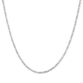 HZMAN Men Women 24k Real Gold Plated Figaro Chain Stainless Steel Necklace, Wide 3mm 5mm 7mm 9mm (16inches)