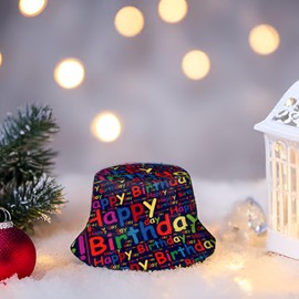 Bucket Hat Happy-Birthday Fisherman Hat Travel Beach Sun Hat Outdoor Cap for Men Women Adults