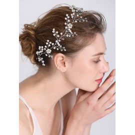 fxmimior Bridal Wedding Headpiece Hair Vine Crystals Rhinestone Headband Tiara Wedding Party Evening Hair Accessory (rose gold)