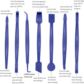 Spanno Vinyl Wrap Tool Kit Window Tint Kits for Window Film Installation, Include 7PCS Pro Tinting Stick Squeegee, Felt Squeegee, Vinyl Wrap Gloves, French Terry Cleaning Cloth and Utility Knife