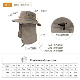 Comhats Safari Hat, Men's Adventure Hat, Foldable, Boonie Hat, Mesh, Hooded, Neck Cover, UV Protection, Sun Hat, Wide Brim, Outdoor Activities, Bicycle, Climbing, Fishing, gray (light gray), L–XL