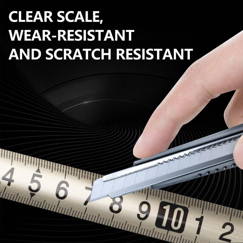 7.5M/25FT Measuring Tape Metric and Imperial, Stainless Steel Hollow Tape