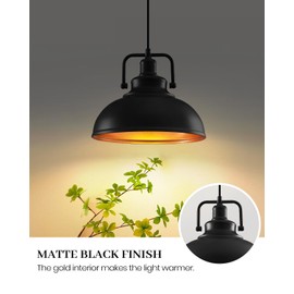 COTTMIC Red Farmhouse Pendant Lights 2 Packs, Metal Kitchen Island Lights, Industrial Vintage Pendant Light for Kitchen, Living Room, Bedroom, Hallway