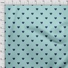 oneOone Velvet Light Blue Fabric Hearts Heart Quilting Supplies Print