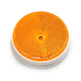 ETUKER 2 Pack Rear Reflector, Round Rear Reflectors Screw on Safety Reflective, Post Reflectors, Reflectors For Gate Posts for Caravan/Truck/Trailer/Boat/Motorcycle Fence Gate Posts(Amber)