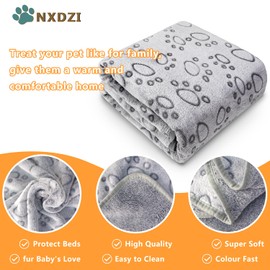 Dog Blankets for Large Dogs, 1 Pc Dog Blanket Washable, Soft Fluffy Flannel Pet Blanket Mat Cover for Bed Couch, Cute Print Puppy Blanket 60" x 50"