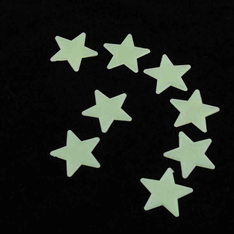 100Pcs Estrellas Fluorescente Pegatinas de Pared Techo Brillante en Oscuridad
