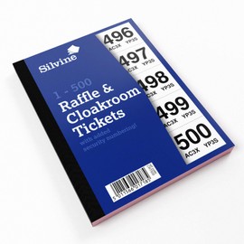 Silvine Cloakroom/Raffle Tickets, Numbered 1-500 with Security Numbering. Ref CRT500
