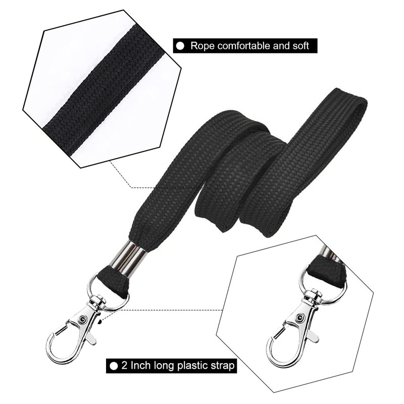 2Pack ID Badge Holder with Lanyards- Heavy Duty Clear ID